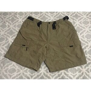 Hi-Tec Mens Nylon Cargo Shorts Khaki Tan Size 34 Hiking Outdoor Lightweight